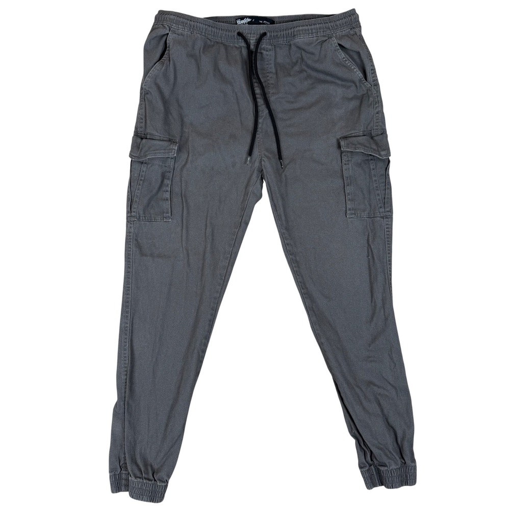Brooklyn Cloth Jogger Size L Cargo Utility Twill Gray Drawstring Pants RN136523
